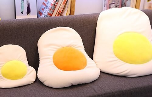 Plush Fried Egg Pillow #1 (P45)